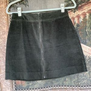 American Apparel Olive wide whale corduroy mini skirt size Small